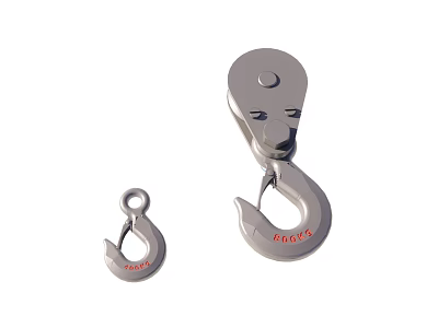 Silver YOKE Hooks In Two Sizes For Heavy Duty Lifting Use 3d model