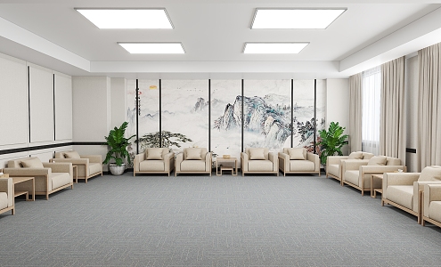 New Chinese Reception Room Meeting Room 3d model