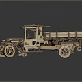 Handcrafted Wooden Mechanical Truck Model with Open Structure and Visible Gears