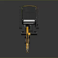 Yellow Black Mini Excavator With Transparent Cabin And Crawler Tracks Design