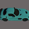 Blue Mercedes SLS AMG Sports Car With Aerodynamic Design And Glossy Finish