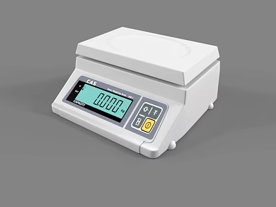 White Electronic Kitchen Scale with LCD Display and Precision Measurement 3d model
