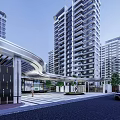 Modern Gate Residential District Gate 3d model