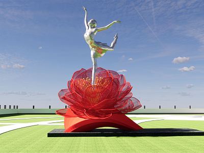 Modern city sculpture city flower fairy theme sculpture sketch model