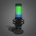 HyperX Black Speaker With Green Blue Gradient RGB Lighting And Stable Stand Base 3d model