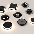 Modern Outdoor LED Lights With Various Shapes Black Finish And Decorative Patterns