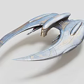 Futuristic Silver Winged Spaceship Featuring Aerodynamic Sleek Design And Metallic Structure 3d model