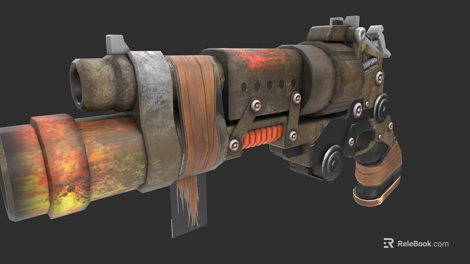 Handcrafted Display Cabinet For Collectible Gun Model With Metal And Wooden Details 3d model 