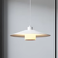 Modern White Pendant Light With Minimalist Double Layer Shade And Soft Glow 3d model
