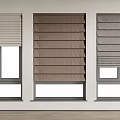 Modern Window Blinds In Neutral Tones For Three Windows Interior Design