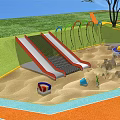 Colorful Outdoor Playground Equipment With Slide Sandpit And Climbing Structures