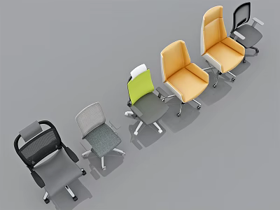 Modern Office Chair With Various Color Options Ergonomic Design And Swivel Wheels 3d model