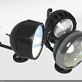 Motorcycle LED Auxiliary Lights with Black Silver Housing High Intensity Illumination