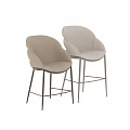 Elegant Modern Single Chair With Light Leather Upholstery And Metal Legs Design