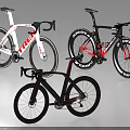 TREK and Cervélo Road Bicycles in Red White and Black with Aerodynamic Frames