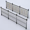 Black And Gold Ornate Metal Railings With Vertical Spindles And Decorative Posts