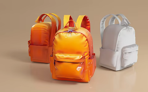 Schoolbag backpack cartoon game props decoration beautiful Chen scene atmosphere dress 3d model