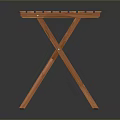 Sturdy Wooden Folding Table Featuring X Frame Design And Portable Structure
