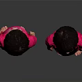 Two Children Wearing Pink Shirts With Letter H And Beige Pants Back Front Views