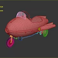 Red Toy Racing Car with Black Steering Wheel and Transparent Windshield on Dark Reflective Surface