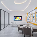 Modern Medical Examination Room With CT Scanner Examination Table And White Interior