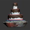 Delicious Three Layer Cake With Chocolate Drizzle Colorful Layers And Decorative Base