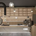 Modern Public Office Space Featuring Open Layout Wooden Shelves Pendant Lights And Workstations