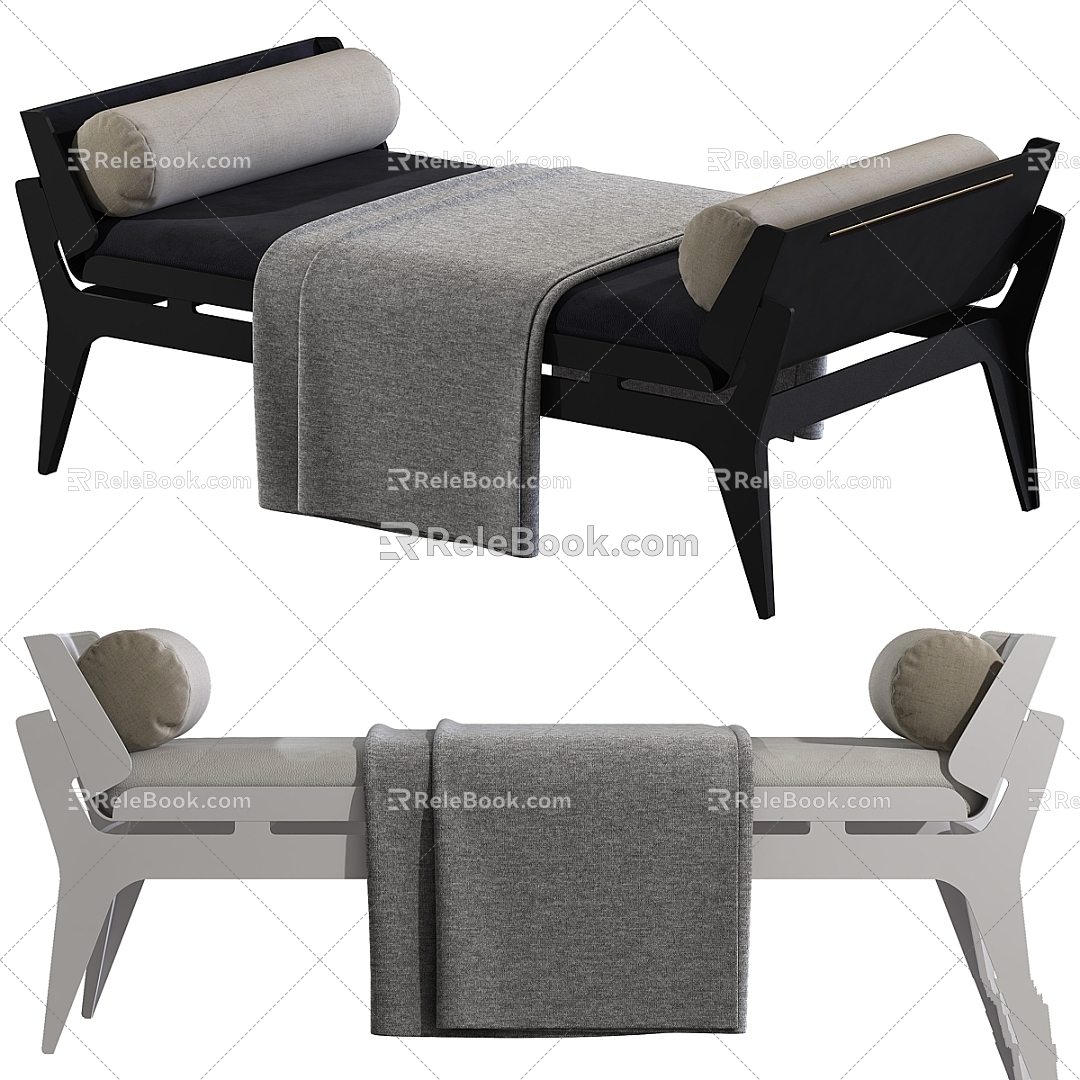 Sofa stool boudoir sofa 3d model