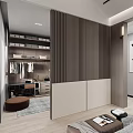 Modern Bedroom Interior Design With Bed Nightstands Rug Curtains And Pendant Lights