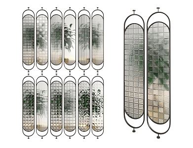 Modern Screen Glass Lattice Screen Partition 3d model