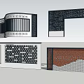 Modern Feature Wall Designs With Brick Textures Geometric Patterns And Curved Shapes 3d model