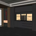 Modern Wine Cabinet With Glass Display Doors And Wine Bottle Storage Racks