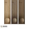 Wooden Components With Vertical Panels Round Sphere Decorations And Natural Texture