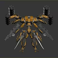 Mech Warrior Mech Soldier Machine Battlearm Mechanical Battlearm Machine Fighter Robot 3d model