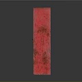 Red Vintage Cabinet with Textured Surface and Wooden Structure as Storage Furniture