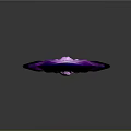 Purple Glowing Fantasy Sword with Sharp Pointed Blade and Decorative Hilt
