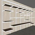 Modern Wall Mounted Bookcase Design With Open Wooden Shelves And Metal Brackets