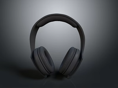 Black Over Ear Headphones Electronic Audio Device With Comfortable Design And Modern Look 3d model