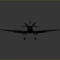 Sleek Dark Blue Passenger Airplane With Glowing Green Accents And Wing Emblems