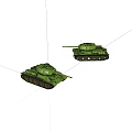 Two Green Tank Models Featuring Number 48 On Their Bodies