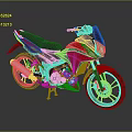 Red And Black Sporty Motorcycle Featuring Modern Sleek Design With Black Wheels And Comfortable Seat