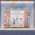 Modern Fitness Studio Rest Area With Wooden Flooring Tables And Mural Art