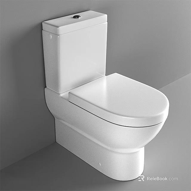 Modern White Ceramic Toilet with Sleek Design for Contemporary Bathroom Interiors 3d model 