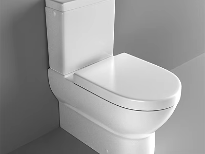 Modern White Ceramic Toilet with Sleek Design for Contemporary Bathroom Interiors 3d model