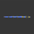 Blue Commercial Equipment Four Pieces With Gold Accents Colored Gemstones Pistol Like Design And Ornaments
