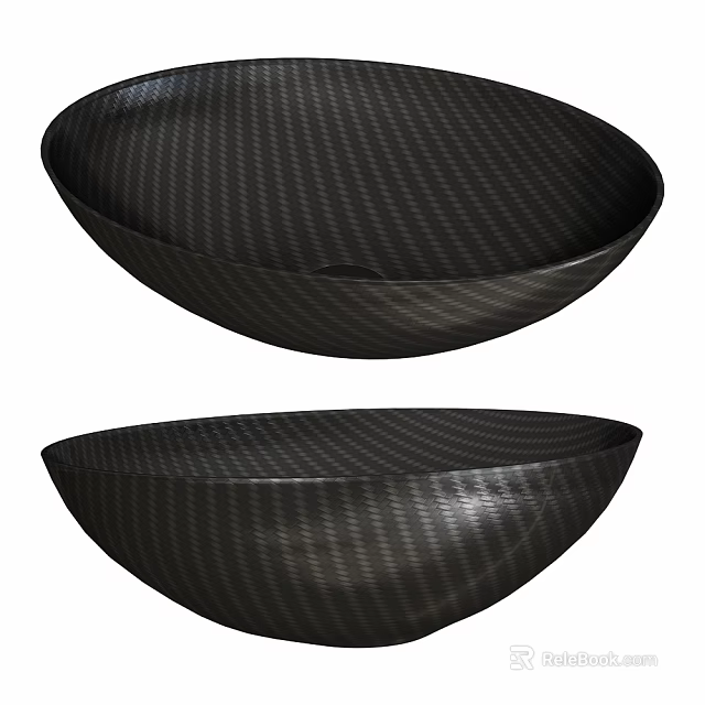 Black Carbon Fiber Textured Washbasin Modern Design For Bathroom Decor Ideas 3d model 