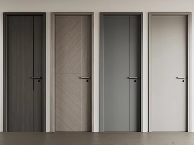 Modern Interior Swing Doors With Different Colors Wood And Metal Finishes 3d model