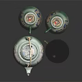 Elegant Green Tea Set With Golden Handle Teapot And Decorative Teacups