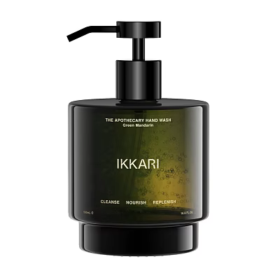 Modern Minimalist Bathroom Accessories IKKARI Black Hand Wash Bottle Cleanse Nourish Refresh 3d model