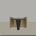 Modern Side Table With Black Top And Beige Frame Sleek Design 3d model